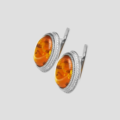 Earrings with Amber