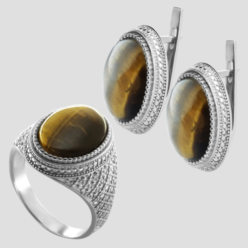 Earrings "Tiger's eye"