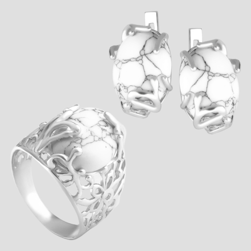 Earrings with Cacholong