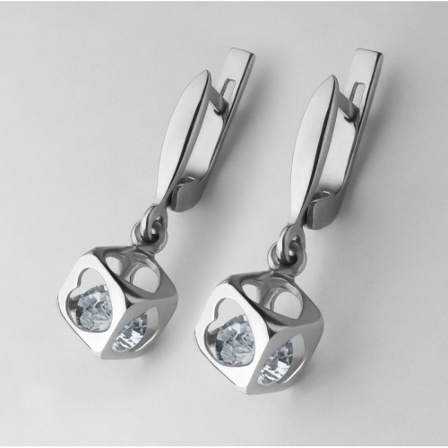 Earrings "Cube of Hearts"
