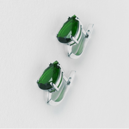 Earrings with Green Quartz