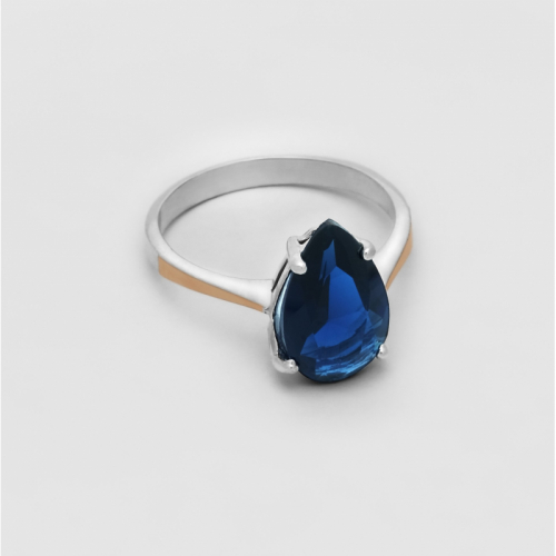 Ring with Hydrothermal Sapphire
