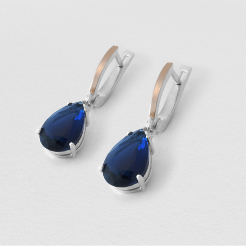 Earrings Hydrothermal Sapphire