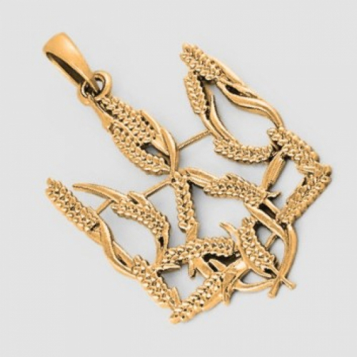 Trident Pendant Golden Spikelets