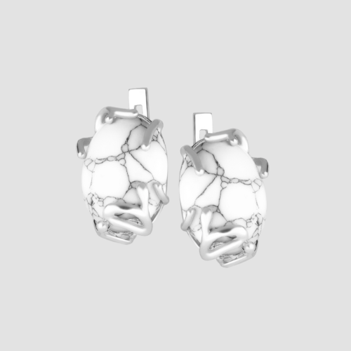 Earrings with Cacholong