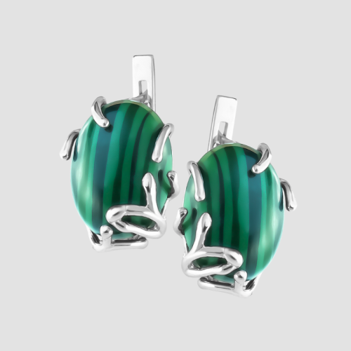 Earrings "Malachite"