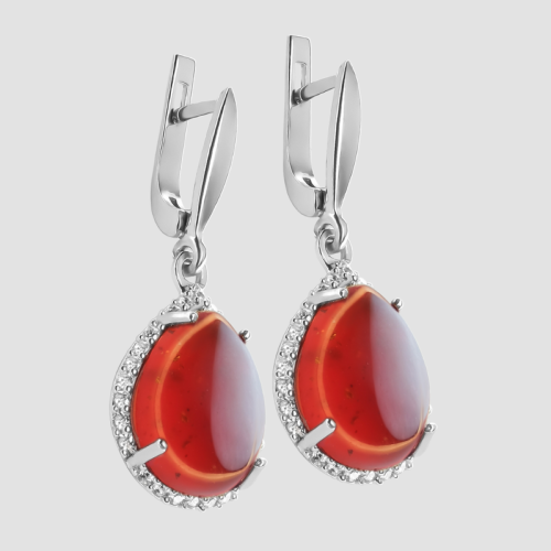 Earrings with Amber